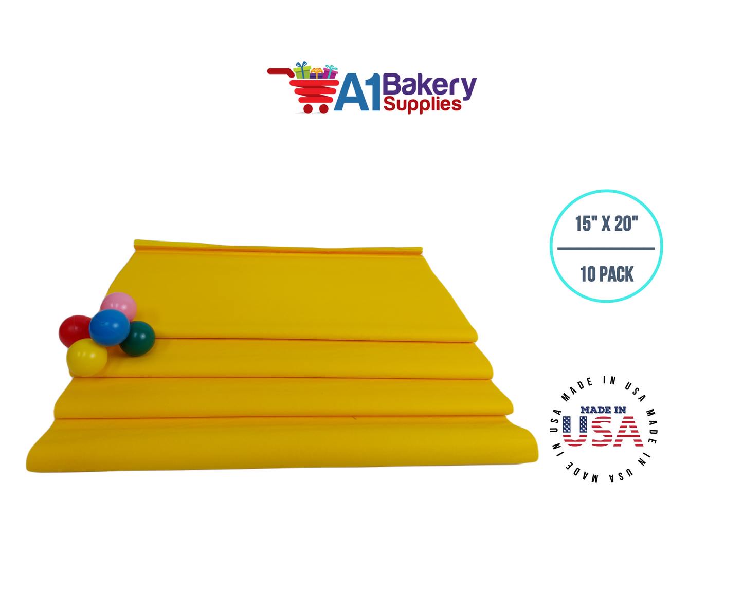 Dandelion Tissue Paper Squares, Bulk 10 Sheets, Premium Gift Wrap and Art Supplies for Birthdays, Holidays, or Presents by A1BakerySupplies, Small 15 Inch x 20 Inch