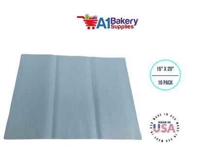 Light Blue Tissue Paper Squares, Bulk 10 Sheets, Premium Gift Wrap and Art Supplies for Birthdays, Holidays, or Presents by A1BakerySupplies, Small 15 Inch x 20 Inch