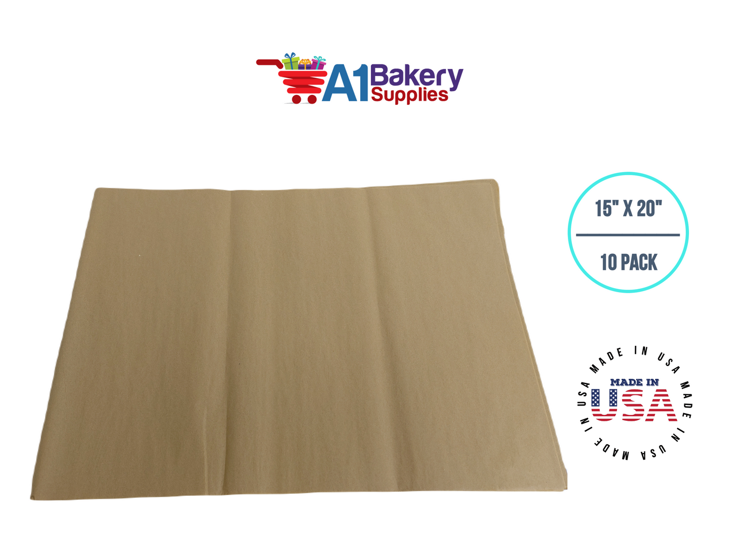 Antique Gold Tissue Paper Squares, Bulk 10 Sheets, Premium Gift Wrap and Art Supplies for Birthdays, Holidays, or Presents by A1BakerySupplies, Large 15 Inch x 20 Inch