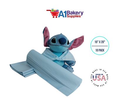 Light Blue Tissue Paper Squares, Bulk 10 Sheets, Premium Gift Wrap and Art Supplies for Birthdays, Holidays, or Presents by A1BakerySupplies, Small 15 Inch x 20 Inch
