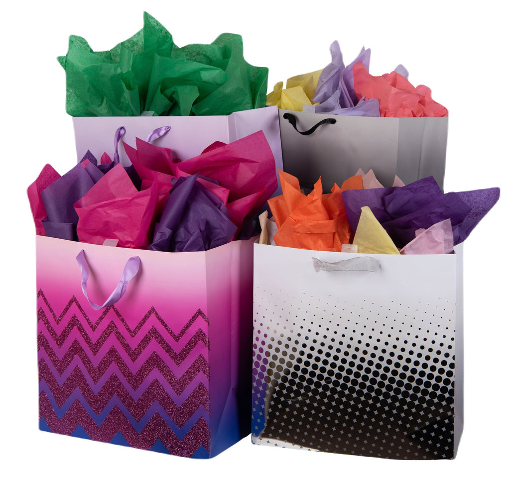 Black Tissue Paper Squares, Bulk 24 Sheets, Premium Gift Wrap and