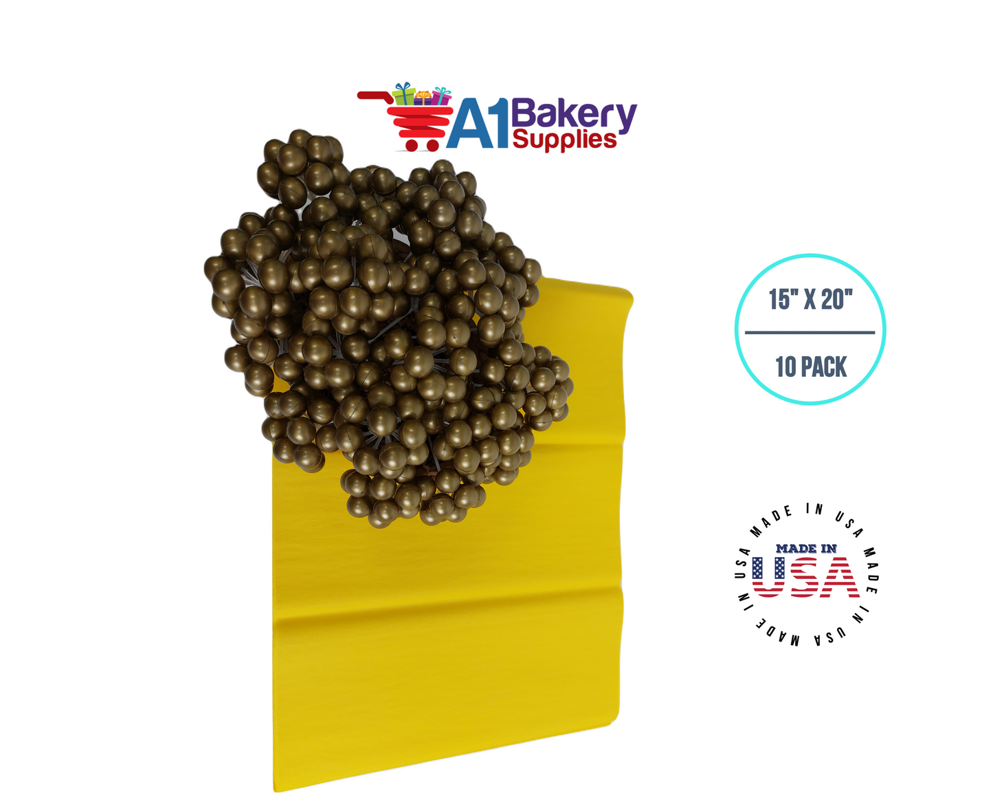 Dandelion Tissue Paper Squares, Bulk 10 Sheets, Premium Gift Wrap and Art Supplies for Birthdays, Holidays, or Presents by A1BakerySupplies, Small 15 Inch x 20 Inch