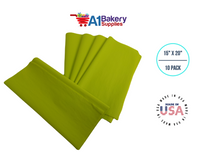 Citrus Green Tissue Paper Squares, Bulk 10 Sheets, Premium Gift Wrap and Art Supplies for Birthdays, Holidays, or Presents by A1BakerySupplies, Small 15 Inch x 20 Inch