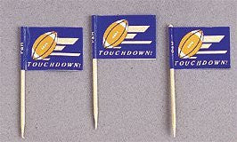 24 Count CupCake Topper Cup Cake Picks Touchdown Foot Ball Flags