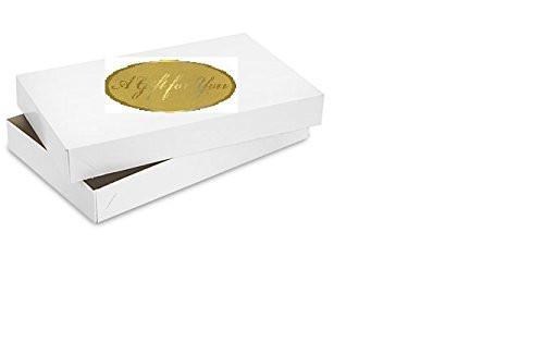 White Apparel Box for Men Shirts Gift Wrap Packaging Boxes, 15 x 9 1/2 x 2" - 50 Pack, Large
