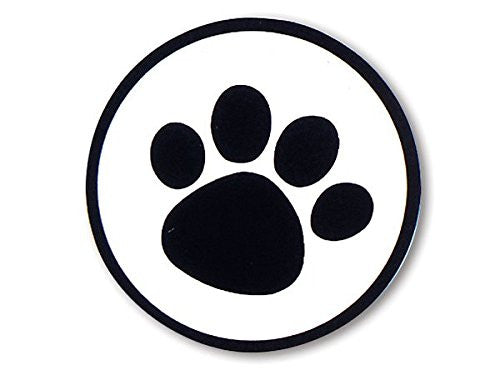 Seals And Labels - Black Paw Print 2" Round - 50 Labels