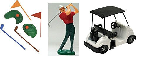 Golf Cake Decoration Kit Cake Decorating Kit CupCake Decorating Kit Sports Toys (Golf Kit with Cart)