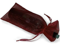 10 Pack Wine & Bottle Organza Favor Gift Bags Wine bottle bag 6.5 x 15 inch - Fits most bottles (Wine color Burgundy)