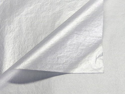 Silver Metallic Color Tissue paper - one sided 20 In X 30 In - 10 Pack