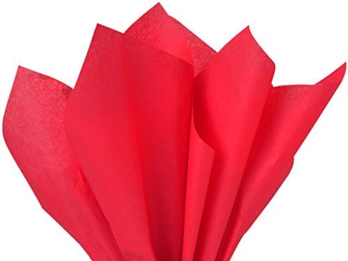 High Quality Gift Wrap Color Tissue Paper - Made in USA 15 Inch x 20 Inch - 480 Sheets per Pack (Bright Red)