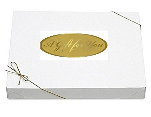 White Jewelry Gift Boxes 4 Pack with Gold Stretches Pre-tied Bracelet Gift Box with Gold Strings and Gift for you stickers with Filler