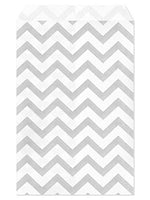 My Craft Supplies 4 X 6 Silver Gray Chevron Paper Bags Set of 100
