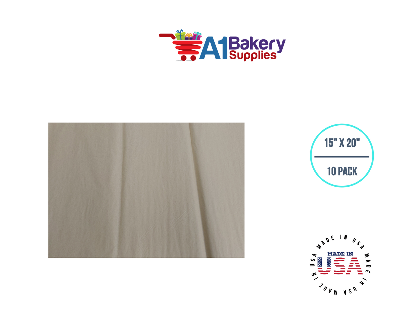 Parchment Tissue Paper Squares, Bulk 10 Sheets, Premium Gift Wrap and Art Supplies for Birthdays, Holidays, or Presents by A1BakerySupplies, Large 15 Inch x 20 Inch