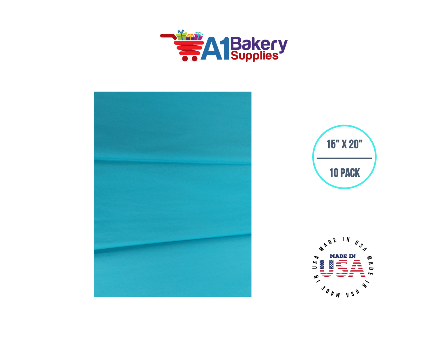 Oxford Blue Tissue Paper Squares, Bulk 10 Sheets, Premium Gift Wrap and Art Supplies for Birthdays, Holidays, or Presents by A1BakerySupplies, Small 15 Inch x 20 Inch