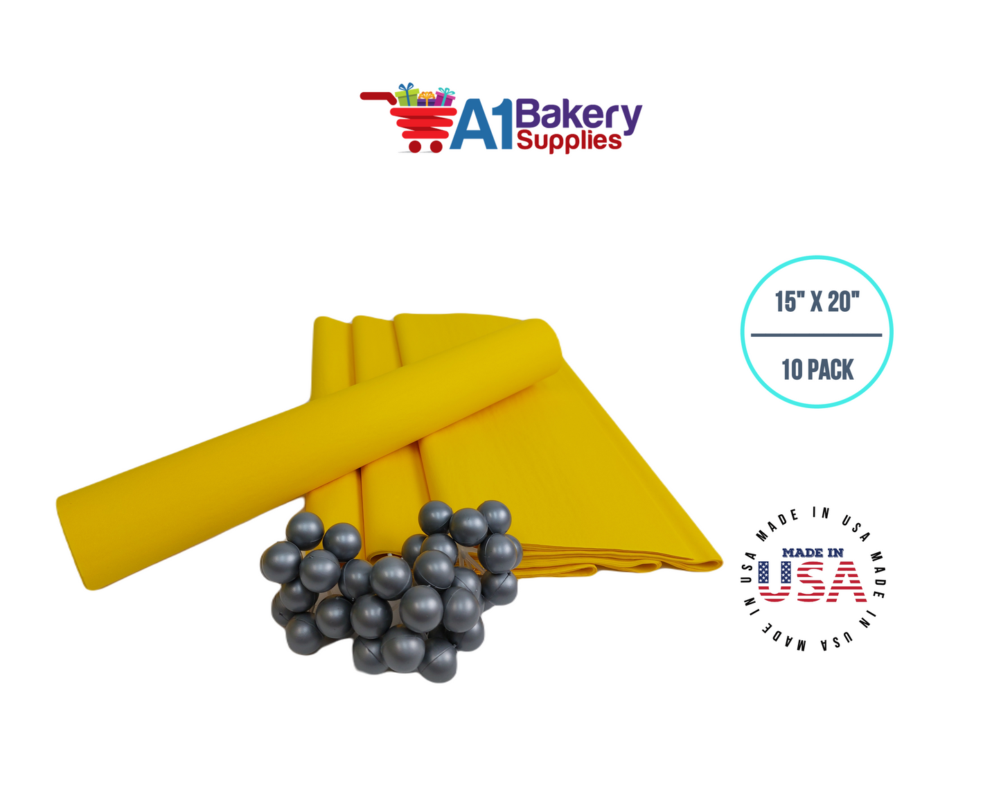 Dandelion Tissue Paper Squares, Bulk 10 Sheets, Premium Gift Wrap and Art Supplies for Birthdays, Holidays, or Presents by A1BakerySupplies, Small 15 Inch x 20 Inch