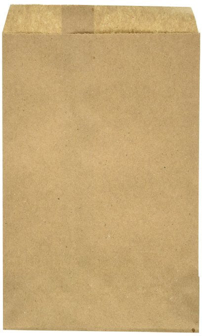 Kraft Flat Merchandise Bags, Medium, 1000 Pack - 6-1/4"x9-1/4"