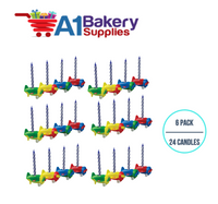 A1BakerySupplies Airplane Candleholder Sets 6 pack for Birthday Cake Decorations and Anniversary