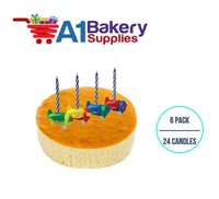 A1BakerySupplies Airplane Candleholder Sets 6 pack for Birthday Cake Decorations and Anniversary