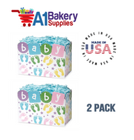 Baby Steps Basket Box, Theme Gift Box, Small 6.75 (Length) x 4 (Width) x 5 (Height), 2 Pack