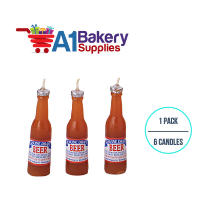 A1BakerySupplies Beer Bottle Novelty Candles 1 pack for Birthday Cake Decorations and Anniversary