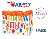 Birthday Banner Basket Box, Theme Gift Box, Large 10.25 (Length) x 6 (Width) x 7.5 (Height), 6 Pack
