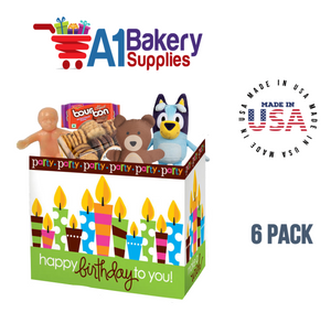 Birthday Party Basket Box, Theme Gift Box, Small 6.75 (Length) x 4 (Width) x 5 (Height), 6 Pack