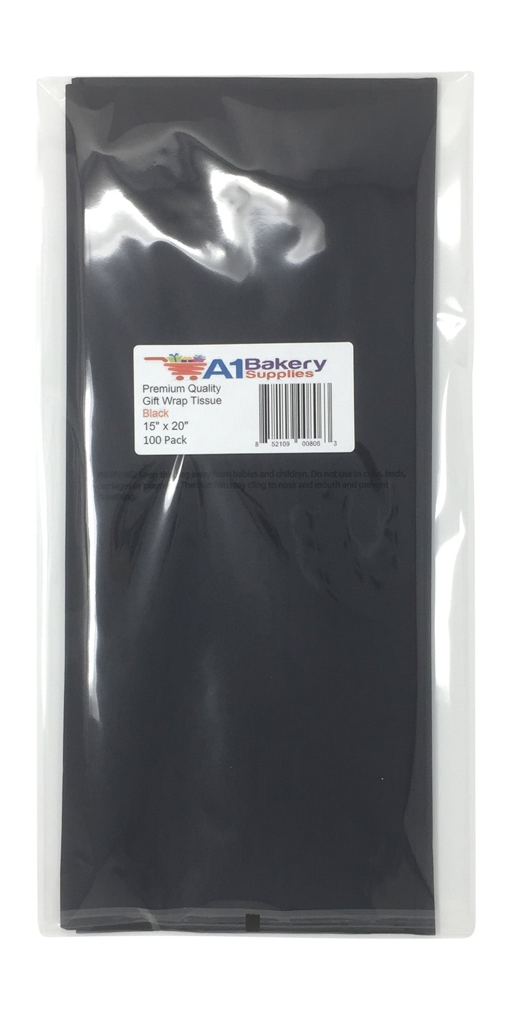 Black Tissue Paper Squares, Bulk 480 Sheets, Premium Gift Wrap and Art Supplies for Birthdays, Holidays, or Presents by A1BakerySupplies, Large 20 Inch x 26 Inch