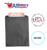 Black Flat Merchandise Bags, Medium, 200 Pack - 8.5"x11"