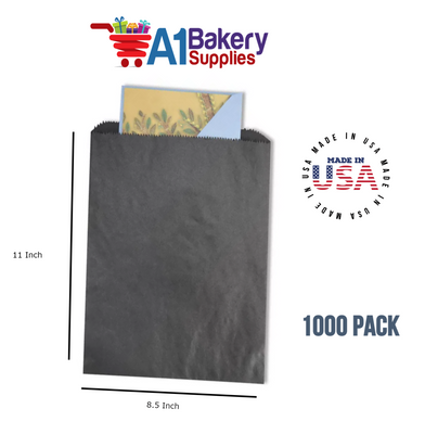 Black Flat Merchandise Bags, Medium, 1000 Pack - 8.5"x11"