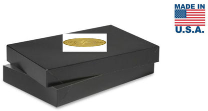 Black Color Apparel Box for Men Shirts Gift Wrap Packaging Boxes, 15 x 9 1/2 x 2" - 100 Pack, Large