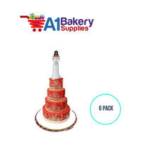 A1BakerySupplies Bride - White - A.A. 6 pack Wedding Accessories for Birthday Cake Decorations and Marriages