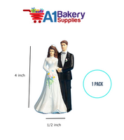 A1BakerySupplies Bride & Groom Figure Pl. 1 pack Wedding Accessories for Birthday Cake Decorations and Marriages