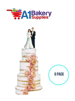A1BakerySupplies Bride & Groom Figure Pl. 6 pack Wedding Accessories for Birthday Cake Decorations and Marriages