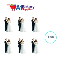 A1BakerySupplies Bride & Groom Pl. 6 pack Wedding Accessories for Birthday Cake Decorations and Marriages