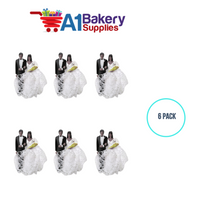 A1BakerySupplies Bride & Groom W/Lace Dress - A.A. 6 pack Wedding Accessories for Birthday Cake Decorations and Marriages