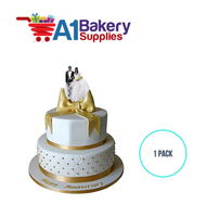 A1BakerySupplies Bride & Groom W/Lace Dress - A.A. 1 pack Wedding Accessories for Birthday Cake Decorations and Marriages