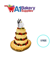 A1BakerySupplies Bride & Groom W/Lace Dress - A.A. 6 pack Wedding Accessories for Birthday Cake Decorations and Marriages