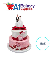 A1BakerySupplies Bride & Groom W/Lace Dress 1 pack Wedding Accessories for Birthday Cake Decorations and Marriages