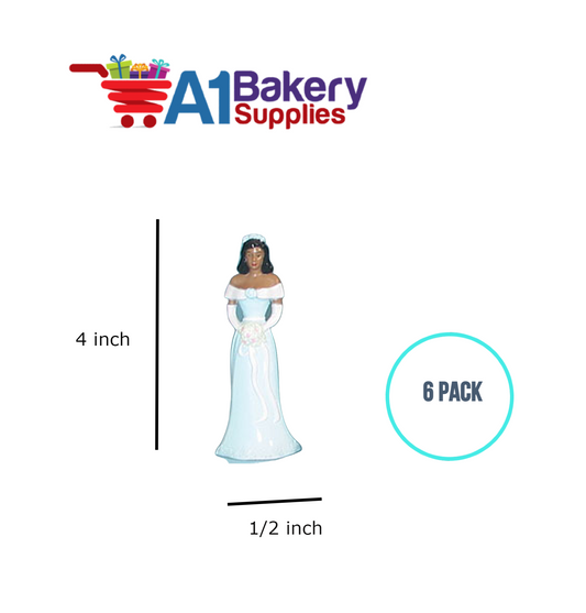 A1BakerySupplies Bridesmaid - Blue - A.A. 6 pack Wedding Accessories for Birthday Cake Decorations and Marriages