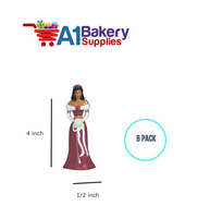 A1BakerySupplies Bridesmaid - Burgundy - A.A. 6 pack Wedding Accessories for Birthday Cake Decorations and Marriages