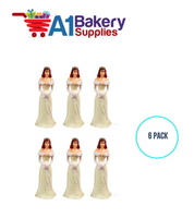 A1BakerySupplies Bridesmaid - Ivory 6 pack Wedding Accessories for Birthday Cake Decorations and Marriages