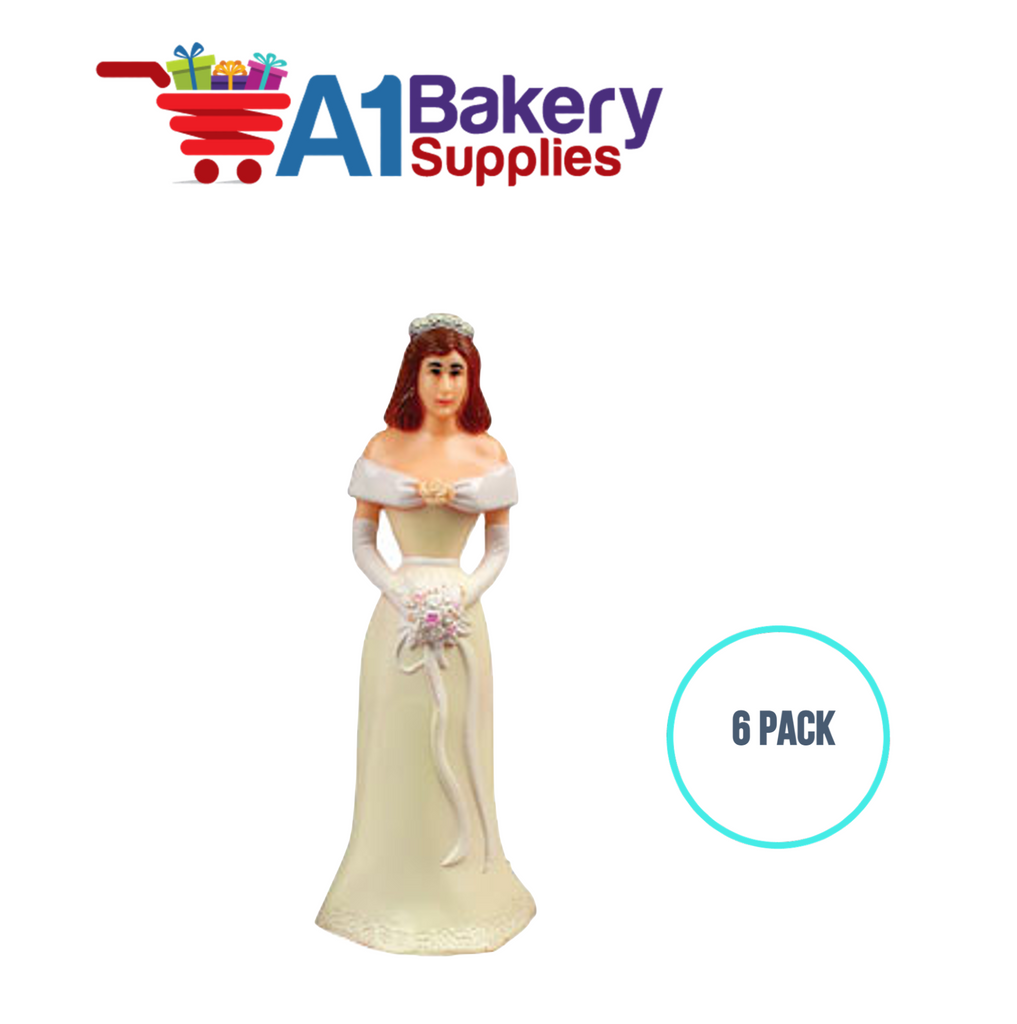 A1BakerySupplies Bridesmaid - Ivory 6 pack Wedding Accessories for Birthday Cake Decorations and Marriages