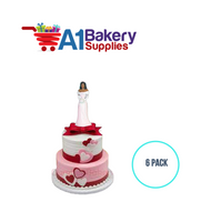 A1BakerySupplies Bridesmaid - Pink - A.A. 6 pack Wedding Accessories for Birthday Cake Decorations and Marriages