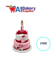 A1BakerySupplies Bridesmaid - Red - A.A. 6 pack Wedding Accessories for Birthday Cake Decorations and Marriages