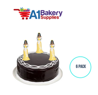 A1BakerySupplies Bridesmaid - Yellow - A.A. 6 pack Wedding Accessories for Birthday Cake Decorations and Marriages
