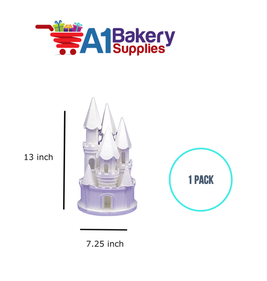 A1BakerySupplies Castle #8 Lighted! - White 1 pack Wedding Accessories for Birthday Cake Decorations and Marriages