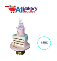 A1BakerySupplies Castle #8 Lighted! - White 6 pack Wedding Accessories for Birthday Cake Decorations and Marriages
