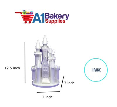 A1BakerySupplies Castle #9 w/Steps - White 1 pack Wedding Accessories for Birthday Cake Decorations and Marriages
