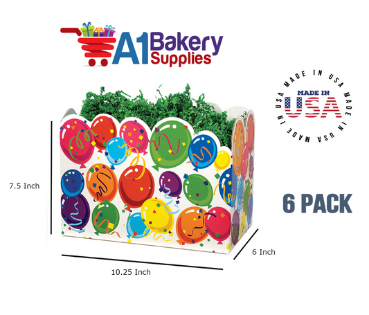 Celebrate Basket Box, Theme Gift Box, Large 10.25 (Length) x 6 (Width) x 7.5 (Height), 6 Pack