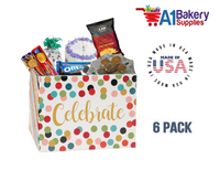 Celebrate Dots Basket Box, Theme Gift Box, Small 6.75 (Length) x 4 (Width) x 5 (Height), 6 Pack